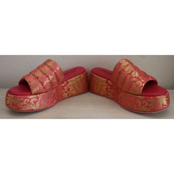 Free People Women's Sz 38.5 US 8.5 Coral Almost Paradise Platform Sandals - Picture 5 of 12